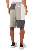 Colorblock Sweat Shorts in Cotton Jersey